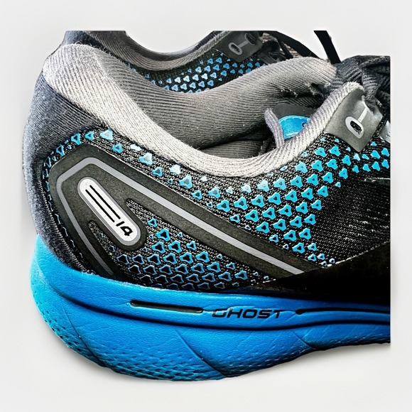 BROOKS Ghost 14 Men's Size 10.5 Black Blue Athletic Running Shoes - Picture 6 of 12